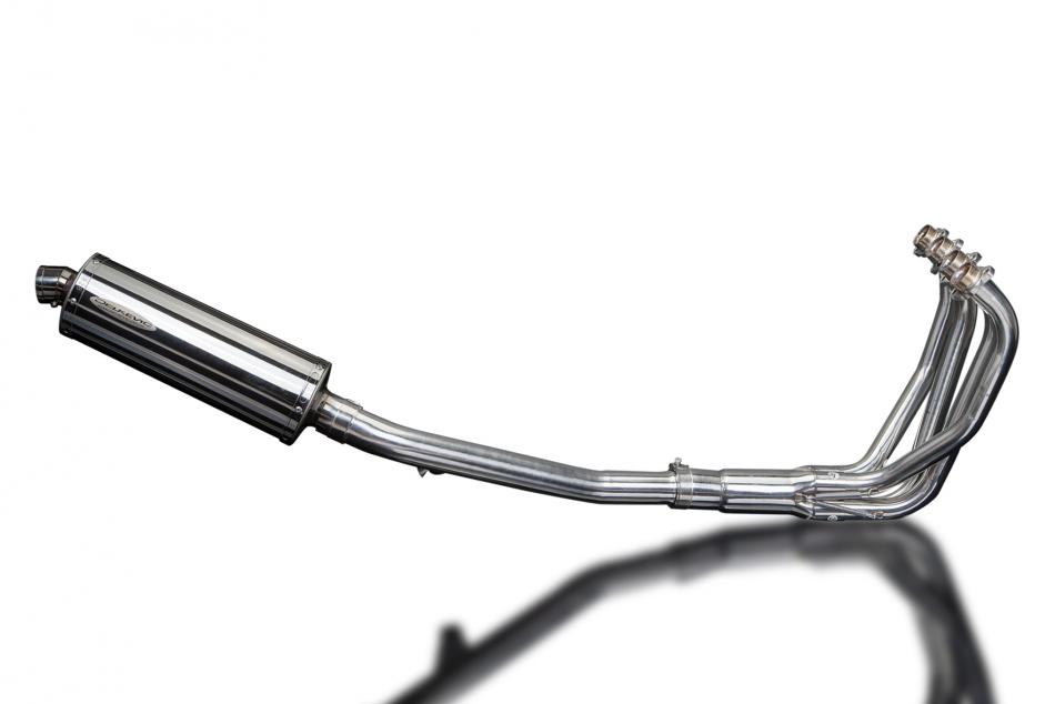 SUZUKI GSX750 98-02 FULL EXHAUST SYSTEM 350mm STAINLESS OVAL BSAU SILENCER