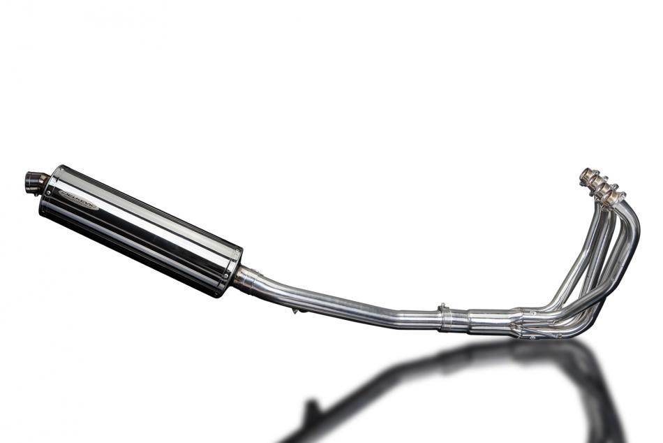 SUZUKI GSX750 98-02 FULL EXHAUST SYSTEM 450mm STAINLESS OVAL BSAU SILENCER