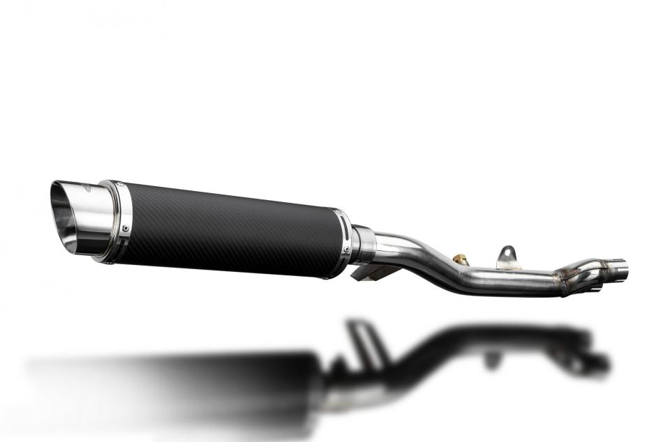 HONDA NT700V DEAUVILLE 06-15 350mm CARBON ROUND BSAU SILENCER EXHAUST KIT