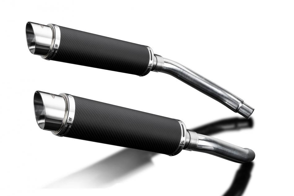 GSXR1100 M-N 1991-1992 / 2* DL10 ROUND 350mm (14 inch) CARBON FIBRE SILENCERS