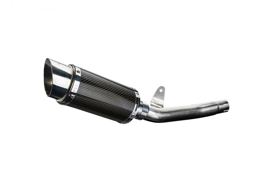 HONDA CBF250 2004-2012 200mm ROUND CARBON SILENCER EXHAUST KIT
