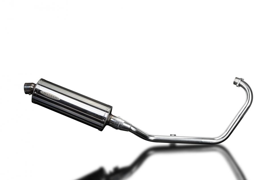 HONDA CB125F 2015-2018 FULL EXHAUST SYSTEM 350mm STAINLESS OVAL BSAU SILENCER