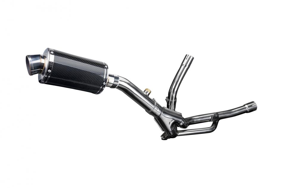 SUZUKI DL650 V-STROM 2004-2011 225mm OVAL CARBON SILENCER EXHAUST KIT