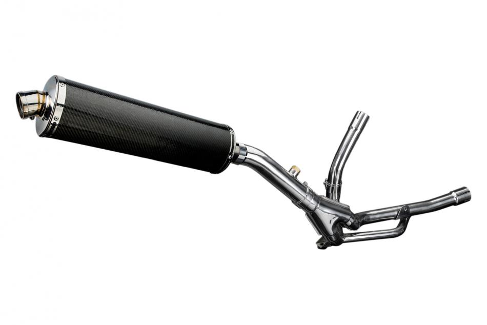 SUZUKI DL650 V-STROM 2004-2011 450mm OVAL CARBON BSAU SILENCER EXHAUST KIT