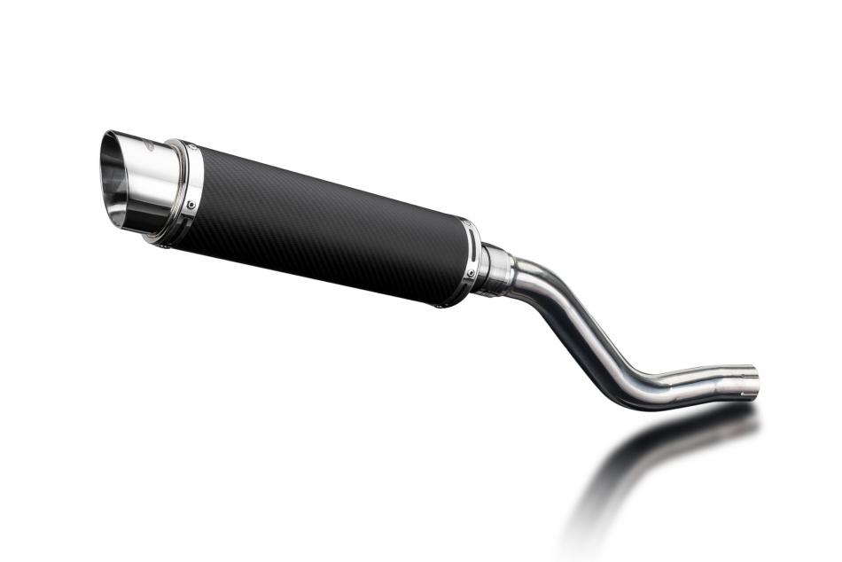 Kawasaki KLR650E 2008-2024 350mm Round Carbon Exhaust Silencer Can Kit