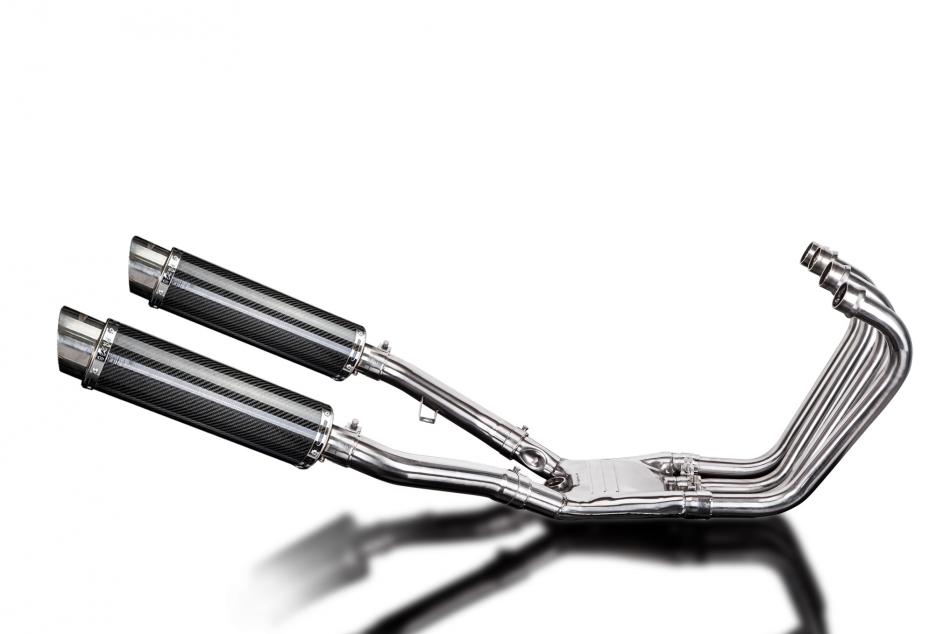 YAMAHA FJ1200 3XW 1991-96 FULL EXHAUST SYSTEM 350mm CARBON ROUND SILENCERS