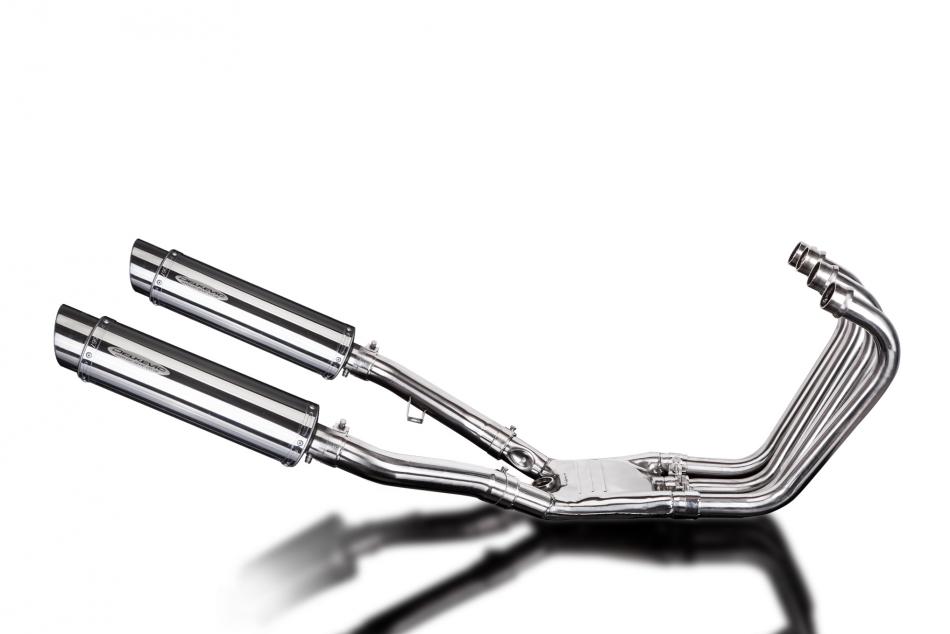 YAMAHA FJ1200 3XW 1991-96 FULL EXHAUST SYSTEM 350mm STAINLESS ROUND SILENCERS