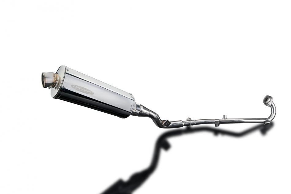 SUZUKI DR125SM 2009-14 FULL EXHAUST SYSTEM 350mm STAINLESS  OVAL BSAU SILENCER