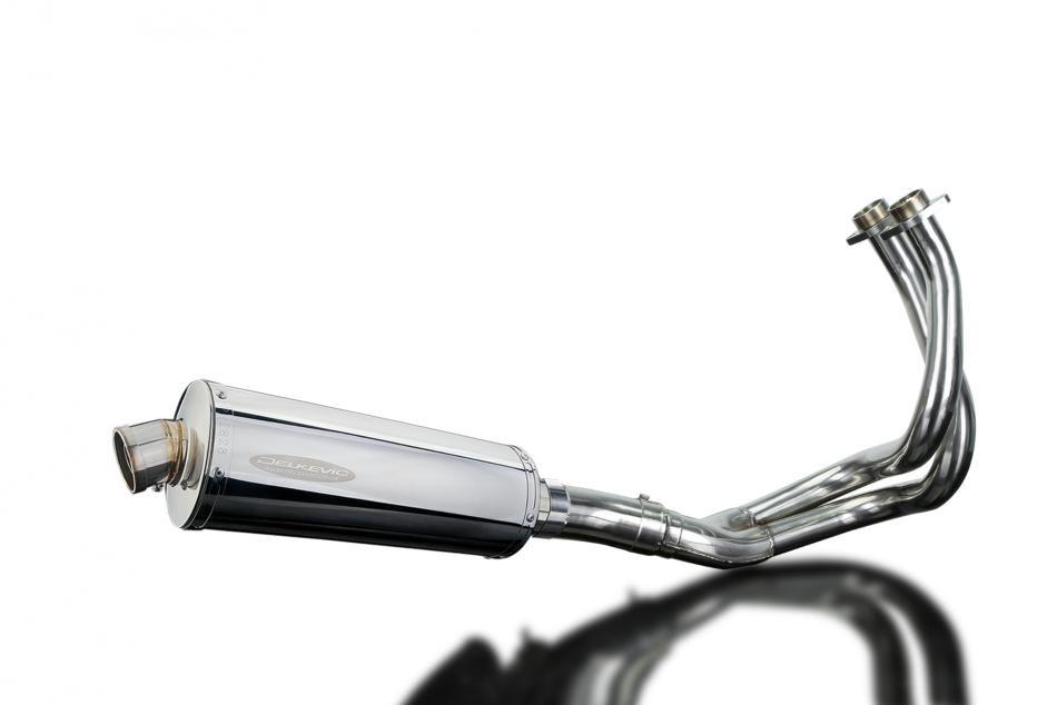 Kawasaki Z650 2017-2023 Complete Exhaust 2-1 350mm Oval Stainless Silencer Can