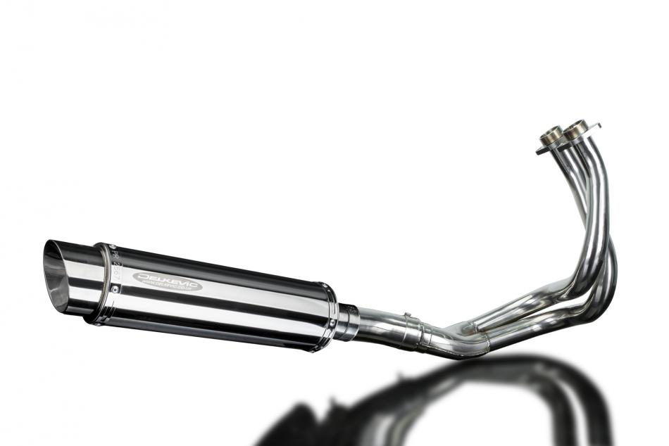 KAWASAKI NINJA 650 2017-21 FULL EXHAUST SYSTEM 350mm STAINLESS ROUND SILENCER