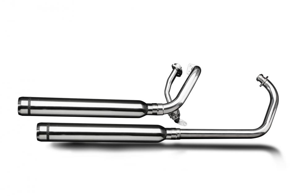 YAMAHA XV125 XV250 VIRAGO 88-17 FULL 2-2 EXHAUST 550mm CUSTOM SILENCER BULL NOSE