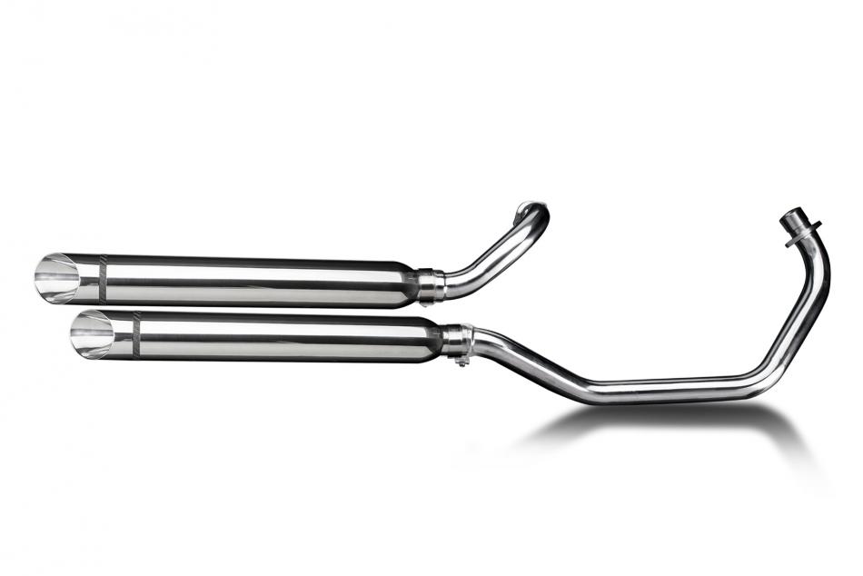 YAMAHA XV535 1987-2003 FULL 2-2 EXHAUST 550mm SILENCER SLASHCUT BAFFLE