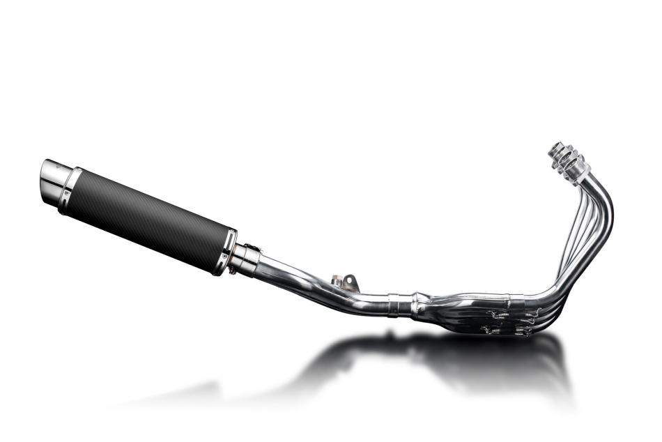 HONDA CB600F HORNET 2007-13 FULL EXHAUST 350mm CARBON ROUND BSAU SILENCER