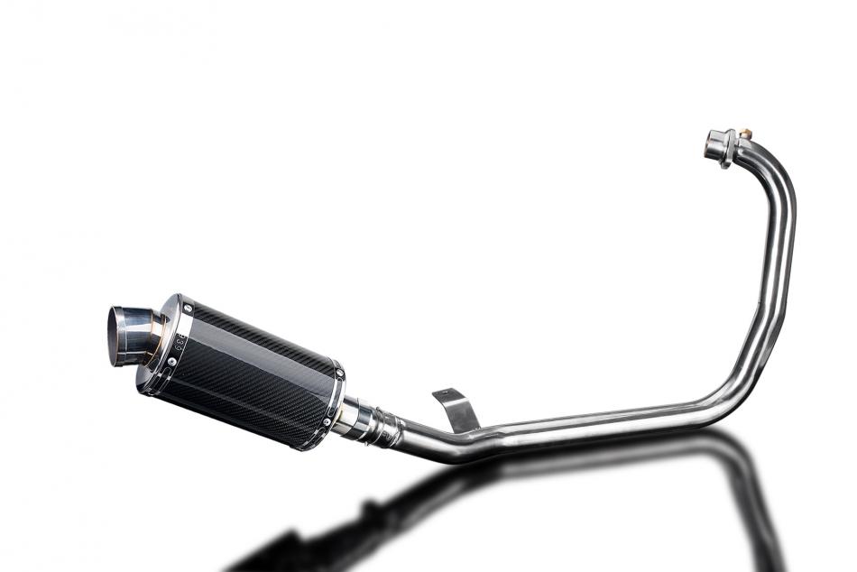 HIMALAYAN 2017-2024 DS70 OVAL 225mm CARBON FIBRE SILENCER COMPLETE SYSTEM