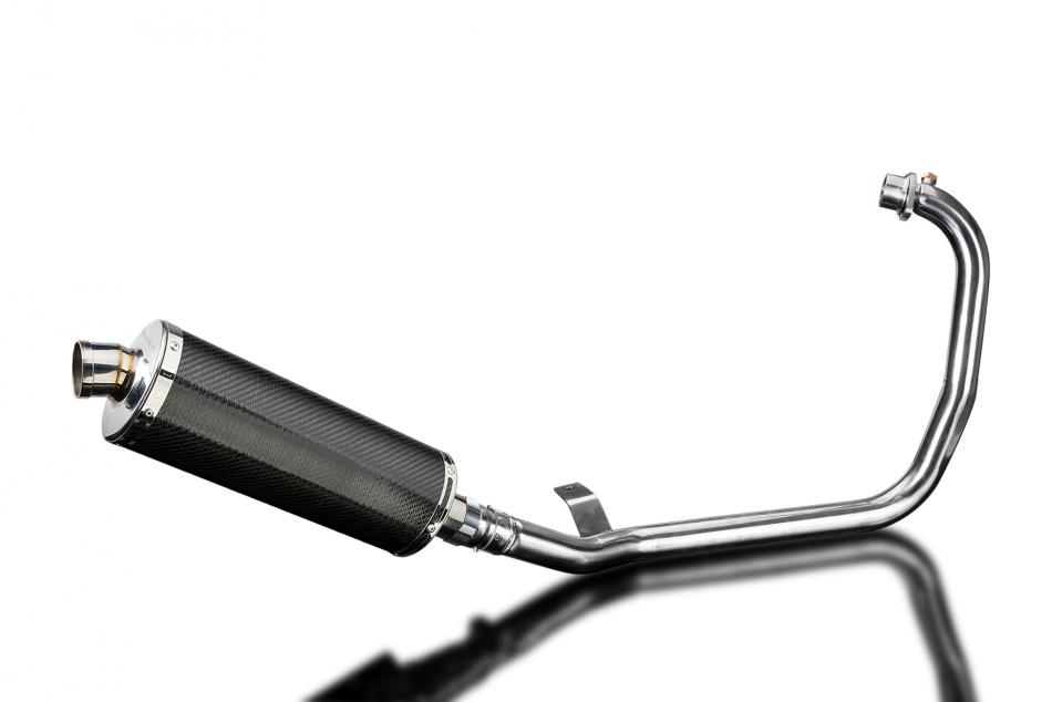 HIMALAYAN 2017-2024 OVAL 350mm CARBON FIBRE SILENCER COMPLETE SYSTEM