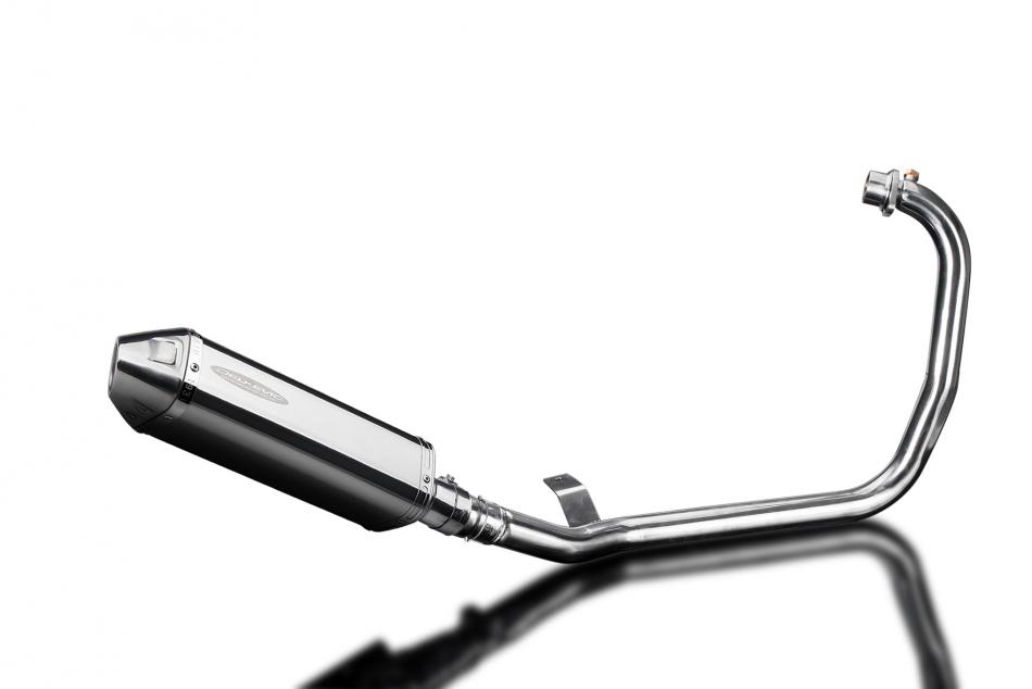 HIMALAYAN 2017-2024 TRI-OVAL 320mm  SILENCER COMPLETE SYSTEM STAINLESS STEEL