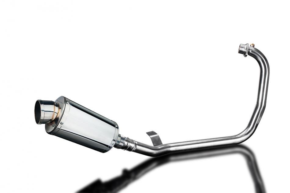 HIMALAYAN 2017-2024 SS70 OVAL 225mm SILENCER COMPLETE SYSTEM STAINLESS STEEL