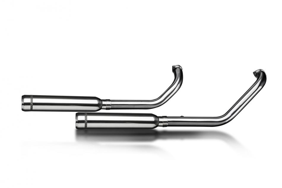 KAWASAKI VN900 06-16 FULL 2-2 EXHAUST SYSTEM 410mm CUSTOM SILENCER BULL NOSE