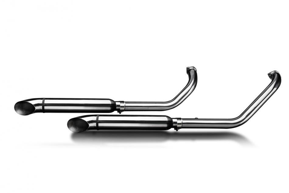 KAWASAKI VN900 06-16 FULL 2-2 EXHAUST SYSTEM 410mm CUSTOM SILENCER TURN OUT
