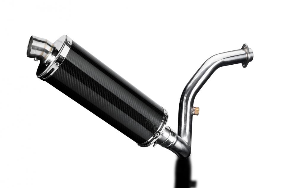 BMW G310R G310GS 2017-20 DECAT EXHAUST SYSTEM 350mm CARBON OVAL BSAU SILENCER