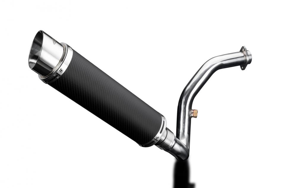 G310R G310GS 2017-2024 / DE-CAT DL10 ROUND 350mm (14 inch) CARBON FIBRE SILENCER COMPLETE SYSTEM