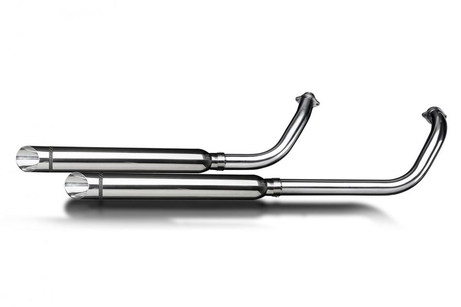 HONDA VT750 SHADOW SPIRIT 08-18 FULL 2-2 EXHAUST 550mm CUSTOM SILENCER SLASH CUT