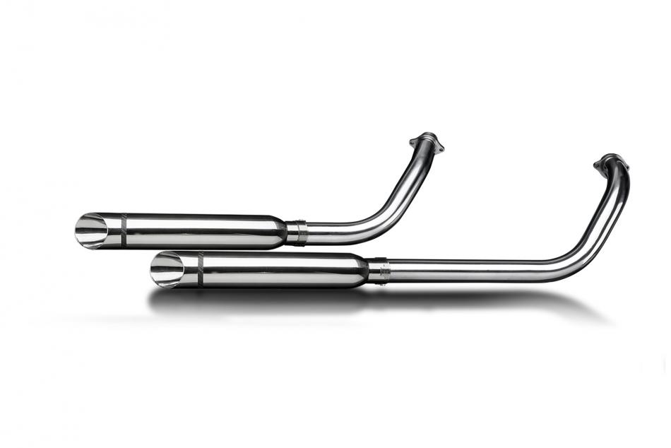 HONDA VT750 SHADOW SPIRIT 08-18 FULL 2-2 EXHAUST 410mm CUSTOM SILENCER SLASH CUT