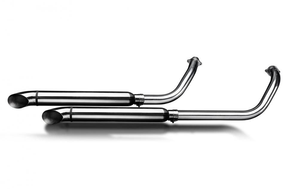 HONDA VT750 SHADOW SPIRIT 08-18 FULL 2-2 EXHAUST 550mm CUSTOM SILENCER TURN OUT