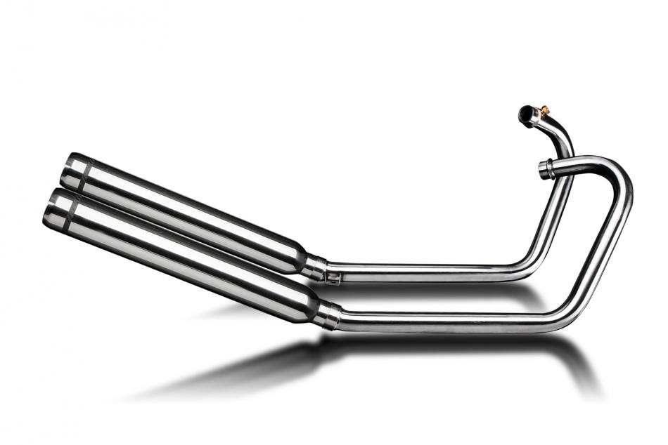 TRIUMPH STREET CUP 17-19 COMPLETE EXHAUST SYSTEM 550MM CUSTOM BULL NOSE SILENCER