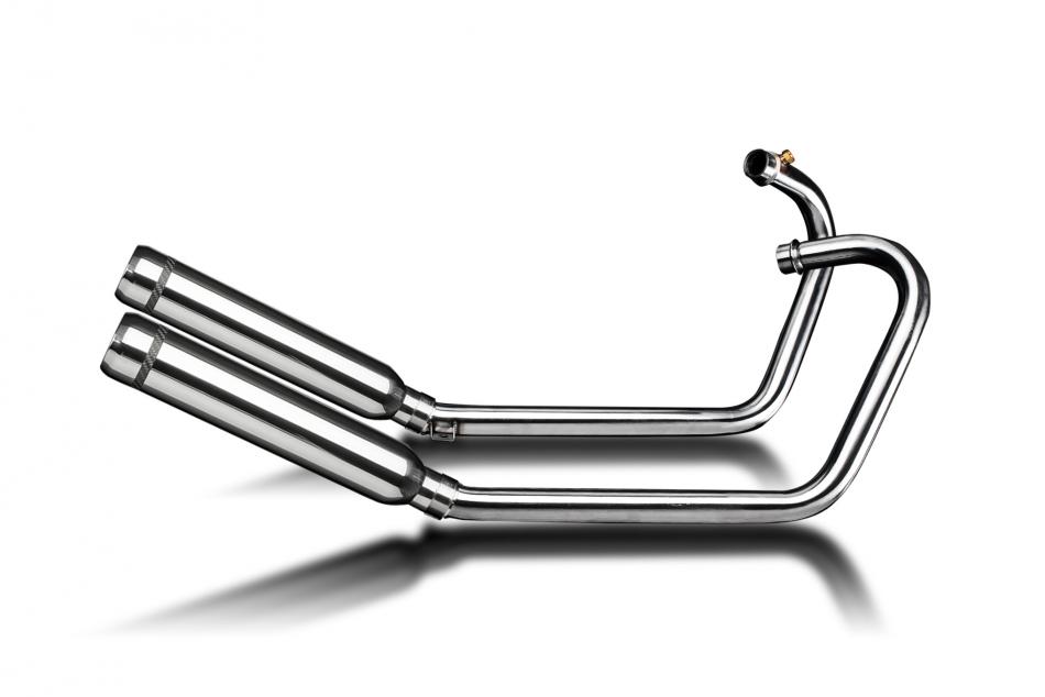 TRIUMPH STREET CUP 17-19 COMPLETE EXHAUST SYSTEM 410MM CUSTOM BULL NOSE SILENCER