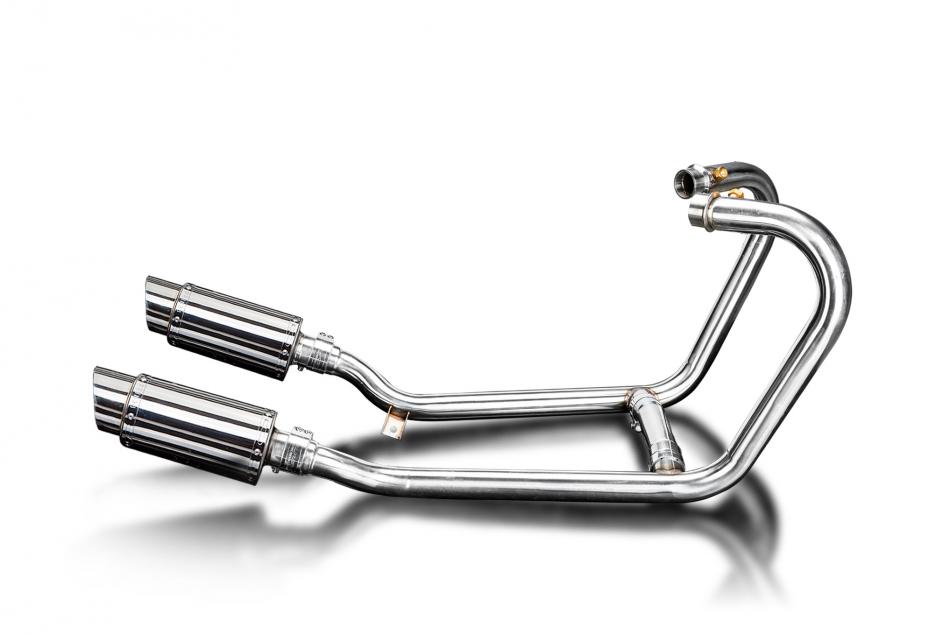 1200 THRUXTON R/RS 2016-2024 / MINI 200mm (8 inch) STAINLESS STEEL ROUND SILENCER 2 into 2 COMPLETE