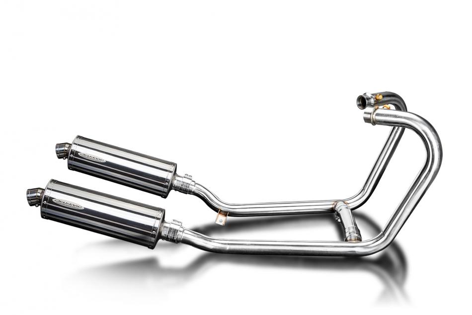 1200 THRUXTON R/RS 2016-2024 / OVAL 350mm (14 inch) SILENCER 2 into 2 COMPLETE SYSTEM 304 STAINLESS