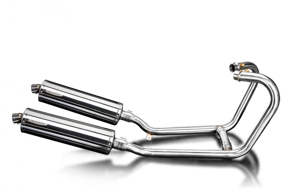 1200 THRUXTON R/RS 2016-2024 / OVAL 450mm (18 inch) STAINLESS STEEL SILENCER 2 into 2 COMPLETE SYSTE