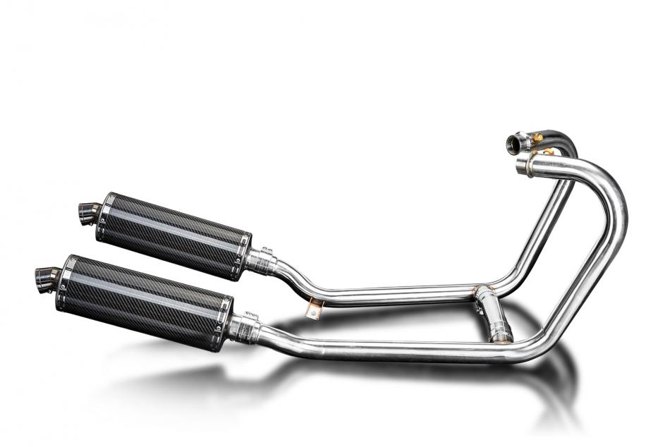1200 THRUXTON R/RS 2016-2024 / OVAL 350mm (14 inch) CARBON FIBRE SILENCER 2 into 2 COMPLETE SYSTEM