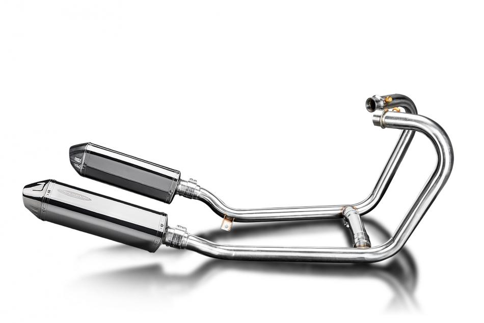 1200 THRUXTON R/RS 2016-2024 / TRI-OVAL 320mm (13 inch) LH + RH STAINLESS STEEL SILENCERS 2 into 2 C