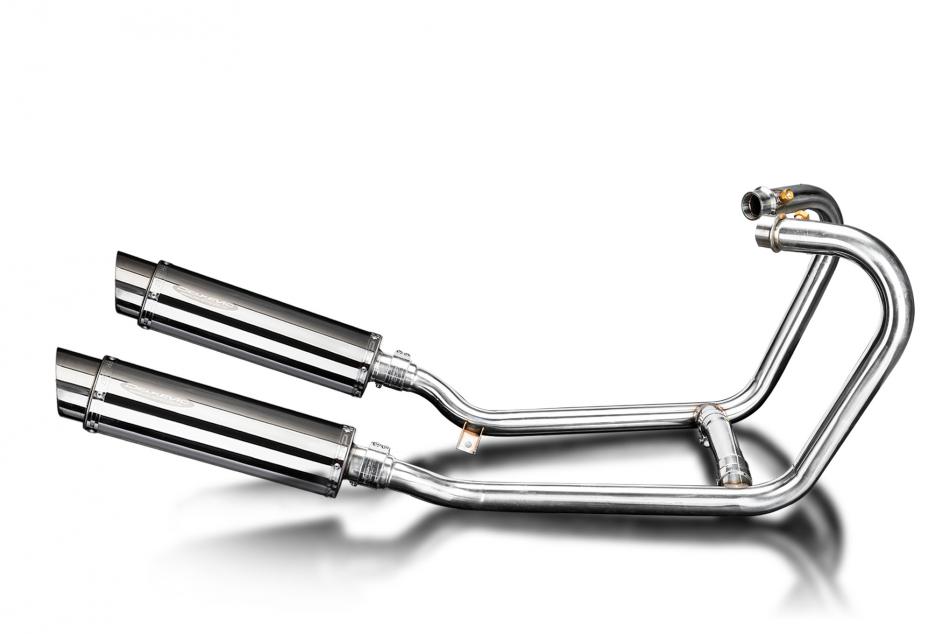 1200 THRUXTON R/RS 2016-2024 / SL10 ROUND 350mm (14 inch) STAINLESS STEEL SILENCER 2 into 2 COMPLETE