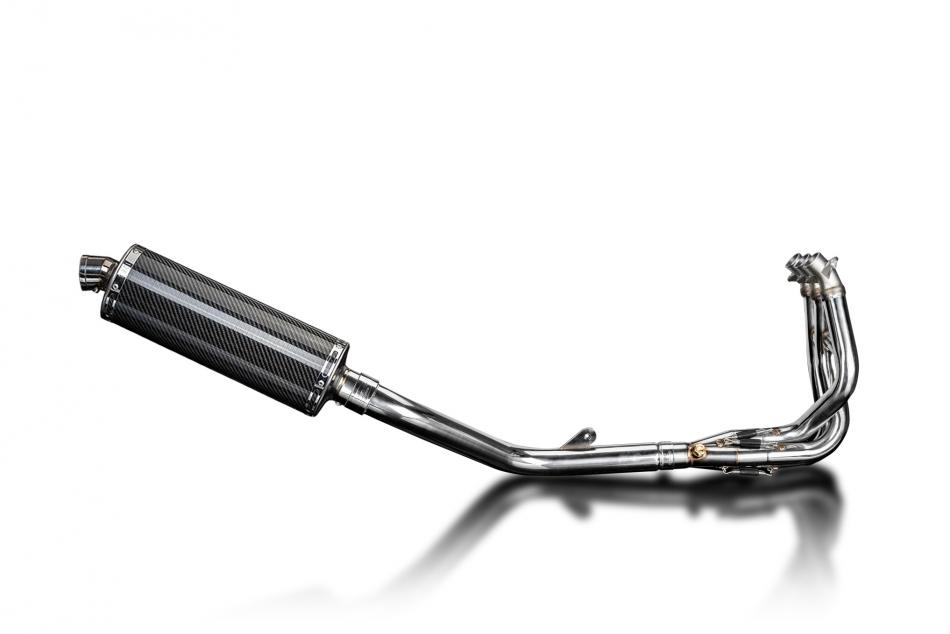 DAYTONA 675 675R 09-12 350mm CARBON FIBRE OVAL SILENCER 3-1 COMPLETE