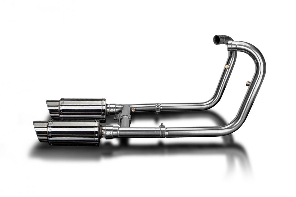 W650 W800 99-23 / MINI 200mm (8 inch) STAINLESS STEEL ROUND SILENCER 2-2 COMPLETE SYSTEM