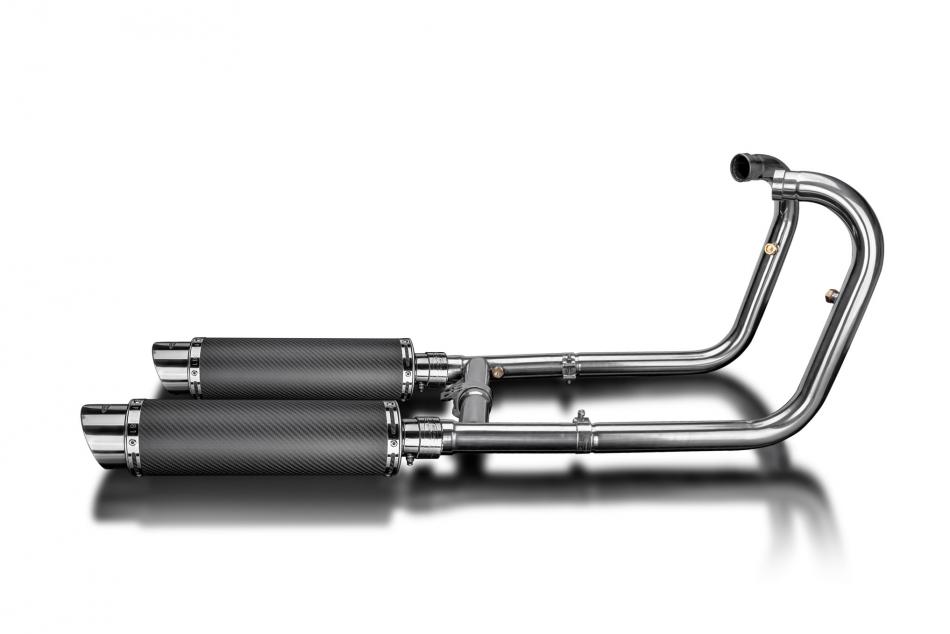 Kawasaki W650 W800 2019-2024 Full Exhaust System 350mm Carbon Round Silencers