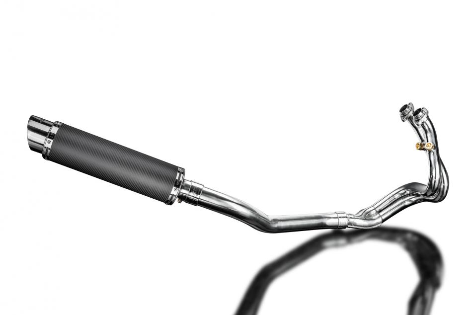 CFMOTO 650NK 2016-2023 Complete Exhaust System 350mm Round Carbon Fibre Silencer