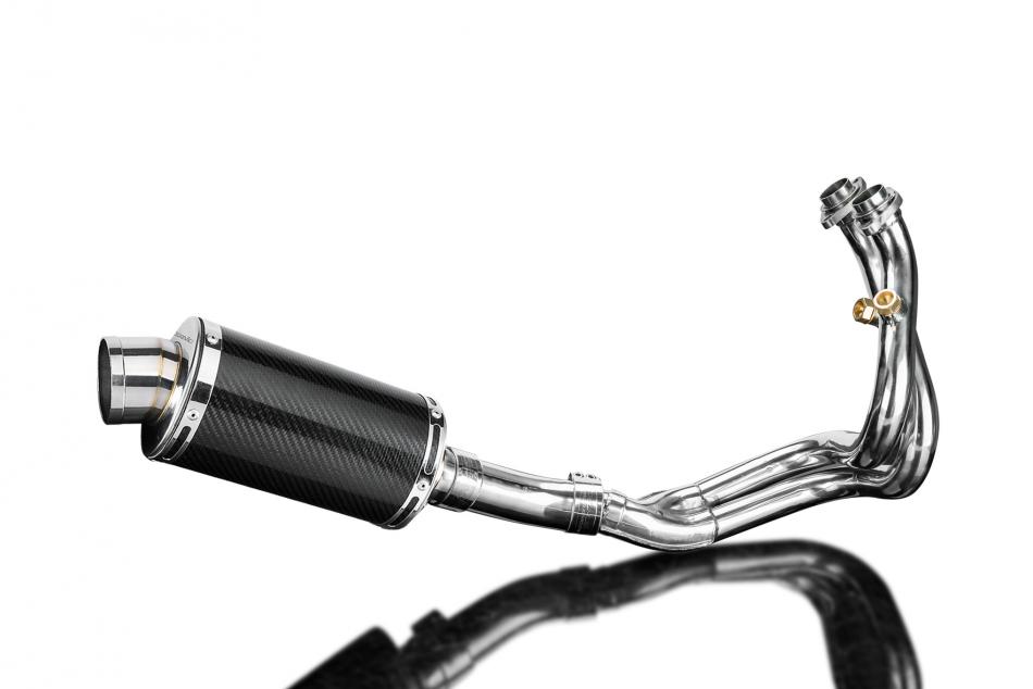 CFMOTO 650NK 2016-2023 Complete Exhaust System 225mm Oval Carbon Fibre Silencer
