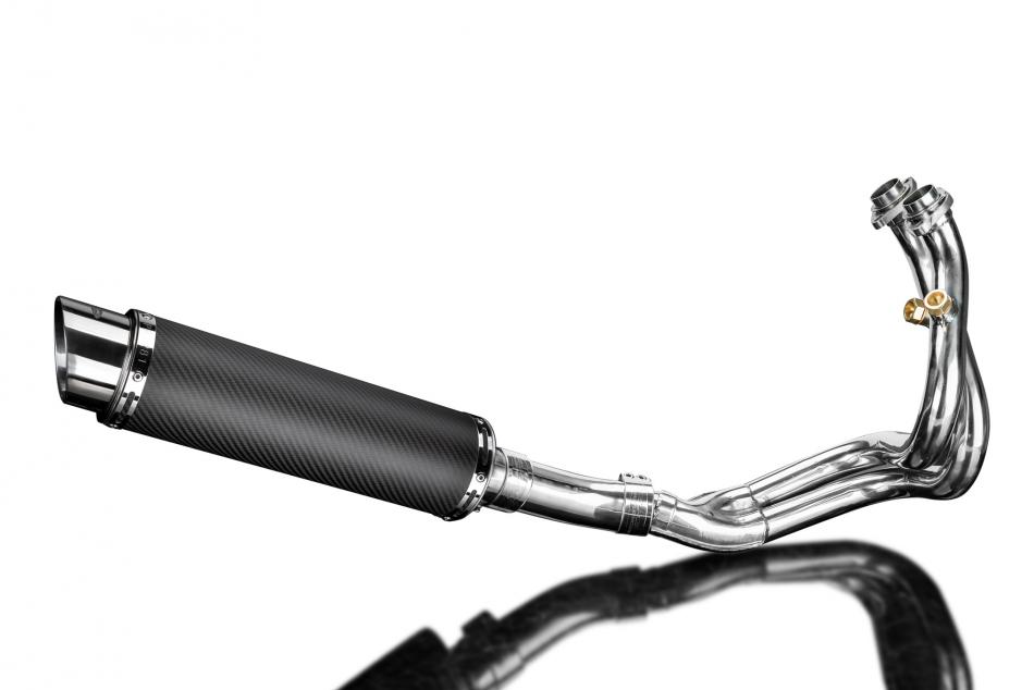 CFMOTO 650NK 2016-2023 Complete Exhaust System 350mm Round Carbon Fibre Silencer