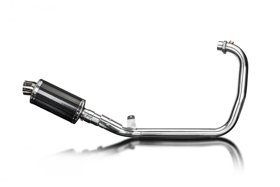 Royal Enfield Scram 411 2022-2024 Full Exhaust System 225mm Oval Carbon Silencer