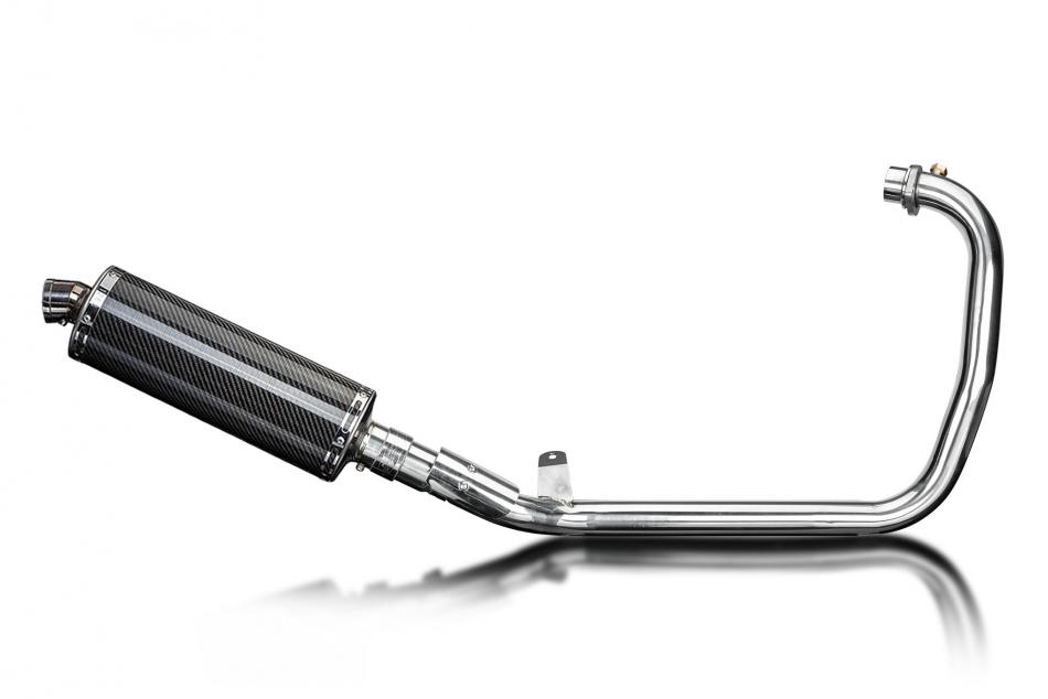 Royal Enfield Scram 411 2022-2024 Complete Exhaust 350mm Oval Carbon Silencer