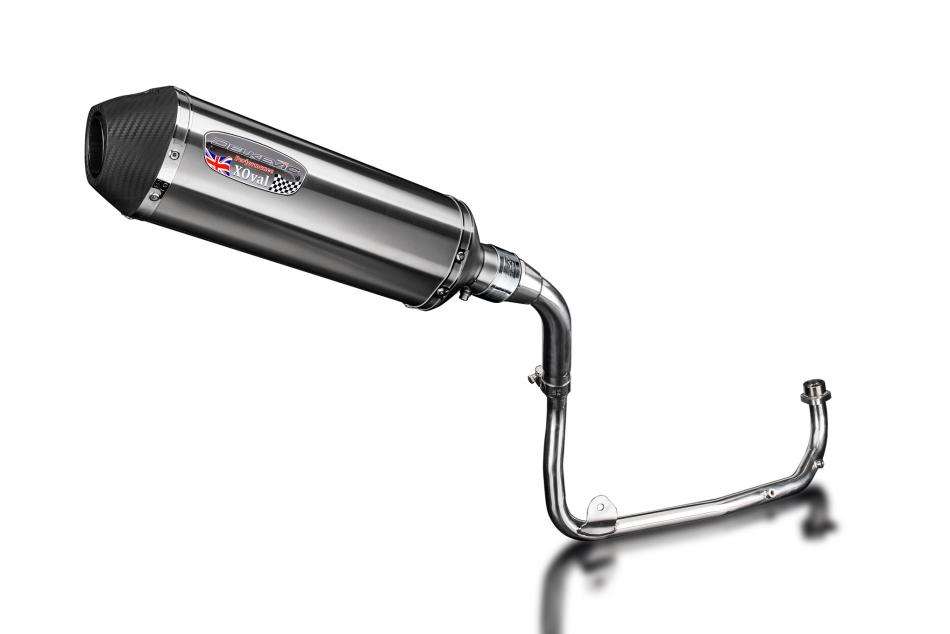 Honda MSX125 Grom 13-15 Tail Tidy Full Exhaust 343mm X-Oval Stainless Silencer