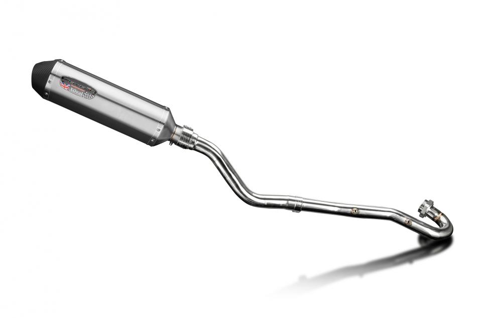 KLR650 E 2008-2021 / XOVAL 343mm (13.5 inch) RH SILENCER COMPLETE SYSTEM BRUSH 304 STAINLESS STEEL