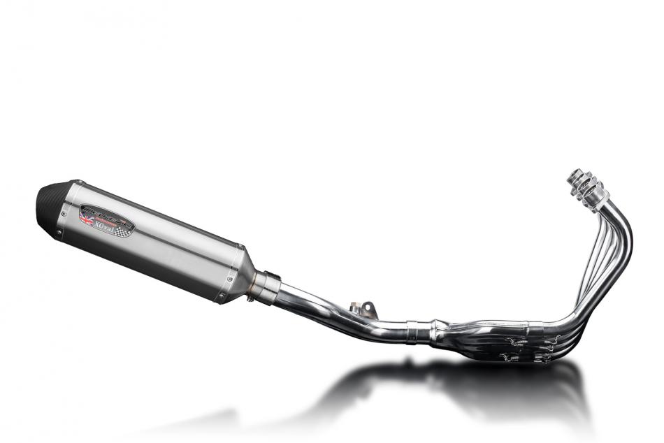 CB600F HORNET 2008-2013 / DE-CAT XOVAL 343mm (13.5 inch) R/H SILENCER 4-1 COMPLETE SYSTEM BRUSH 304