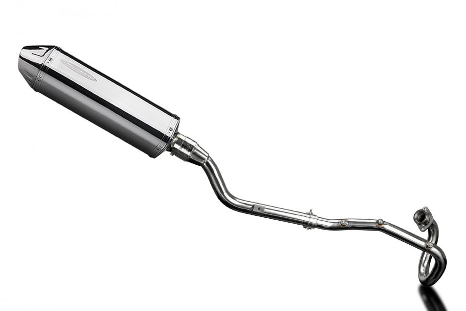 XT225 SEROW 1992-2007 / TRI-OVAL 320mm (13 inch) RH SILENCER COMPLETE SYSTEM 304 STAINLESS STEEL