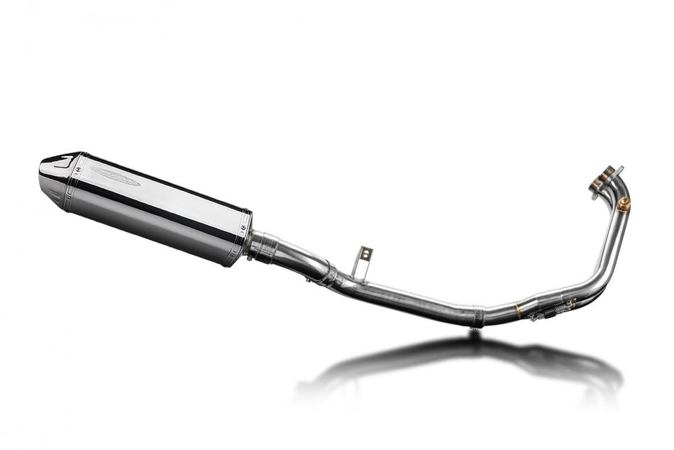 Benelli Leoncino 500 Trail 2021-23 Exhaust 2-1 320mm Tri-Oval Stainless Silencer