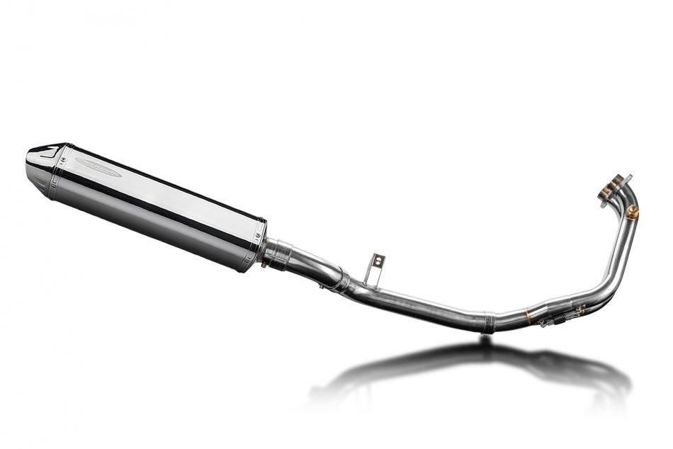 Benelli Leoncino 500 Trail 2021-23 Exhaust 2-1 420mm Tri-Oval Stainless Silencer